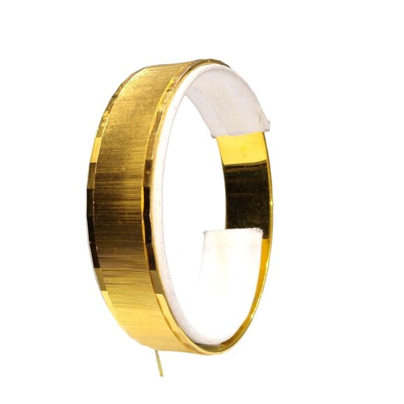 Monet Jewelry - Vintage Monet Gold Tone Bangle, Vintage Etched and Edged Metal Bracelet, Classic